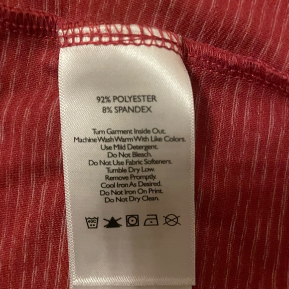 Eddie Bauer Dri Fit red and gray striped tank size XL Racerback - Picture 5 of 5